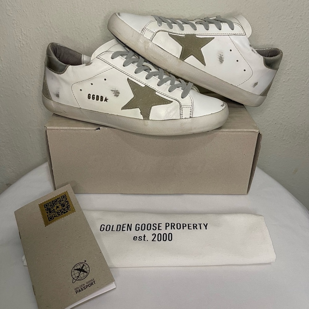 Authentic GOLDEN GOOSE Men’s Super Star Classic Leather Sneakers US8/EU41